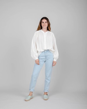 Polka Dot Bluse White from Brava Fabrics