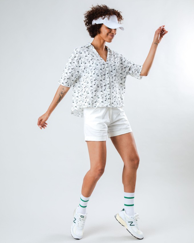 Peanuts Racquet Club Tennis Cropped Blouse from Brava Fabrics