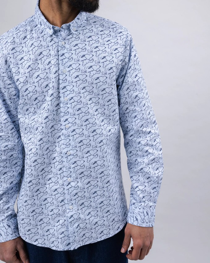 Peanuts Everybody's in a Hurry Hemd Blau from Brava Fabrics
