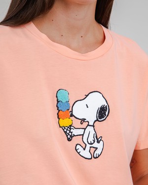 Peanuts Icecream Oversize T-Shirt Rosa from Brava Fabrics
