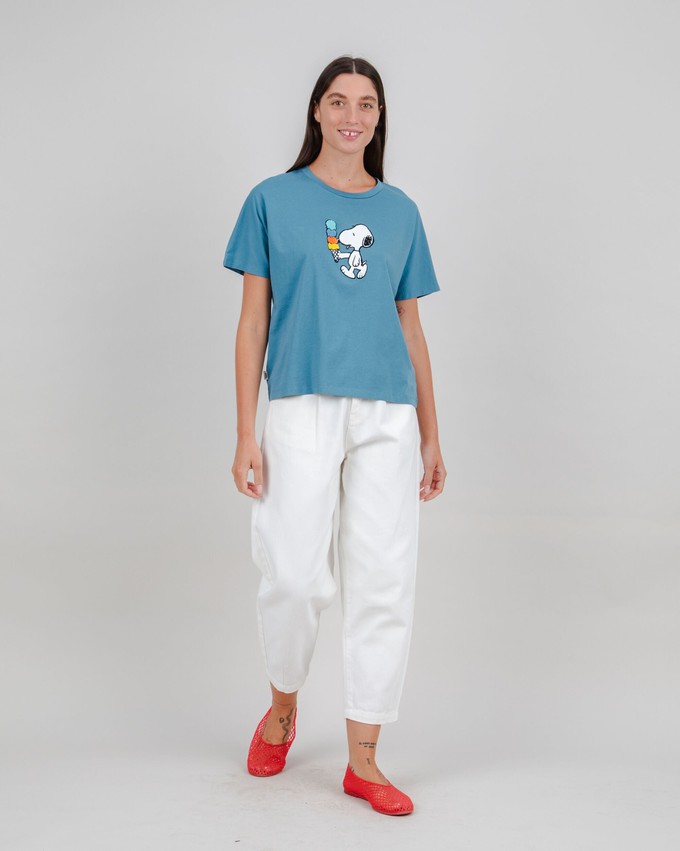 Peanuts Icecream Oversize T-Shirt Blau from Brava Fabrics