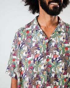 Helios Aloha Shirt Ecru via Brava Fabrics