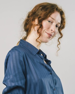 Hidden Stripes Blouse Navy from Brava Fabrics