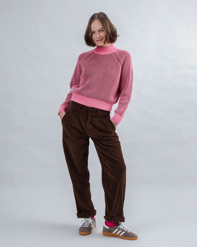 Bicolor Woll Cropped Sweater Pink from Brava Fabrics