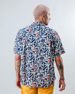 Ola de Calor Aloha Shirt Navy from Brava Fabrics