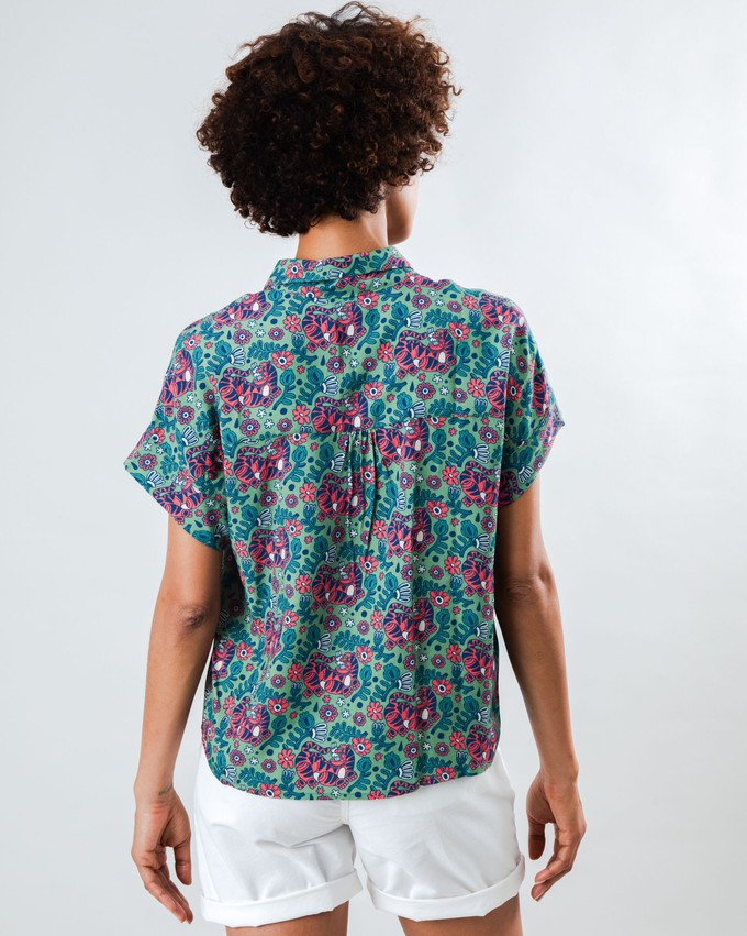 Asis Percales Tigris Batwing Bluse Grün from Brava Fabrics