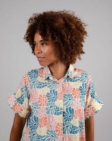 Spring Batwing Ärmeln Bluse Muhrfarbig via Brava Fabrics