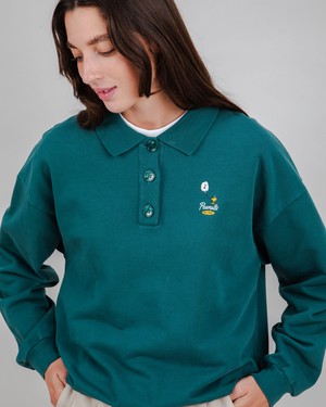 Peanuts Records Polo Sweatshirt Grün from Brava Fabrics