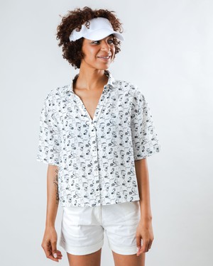 Peanuts Racquet Club Tennis Cropped Blouse from Brava Fabrics