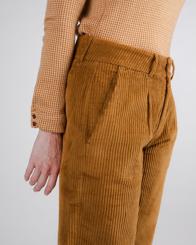 Cordhose mit Bundfalte Camel from Brava Fabrics