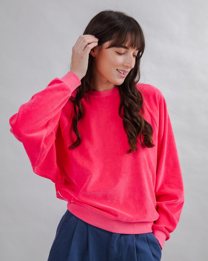 Raglan-Sweatshirt aus Samt in Rosa from Brava Fabrics