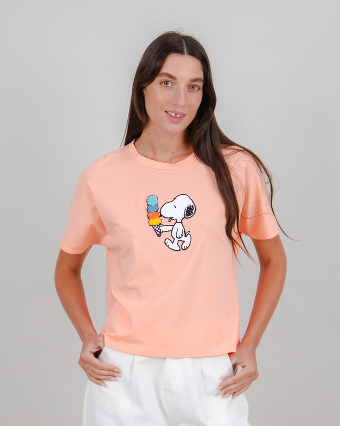Peanuts Icecream Oversize T-Shirt Rosa from Brava Fabrics