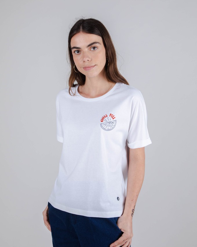 Chill Pill Oversize T-Shirt White from Brava Fabrics