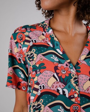 Yeye Weller Aloha Bluse Rot from Brava Fabrics