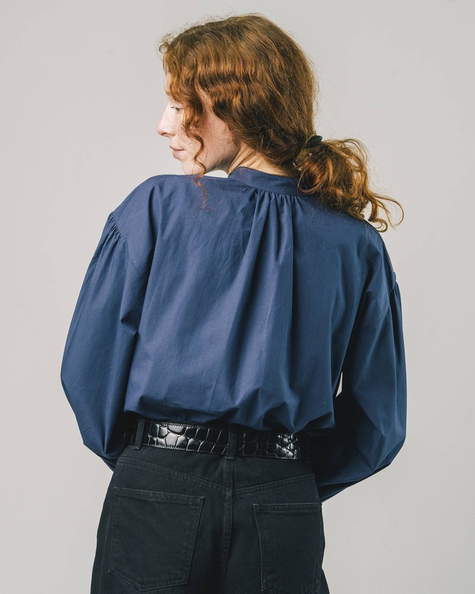 Ribbon Bluse Navy from Brava Fabrics