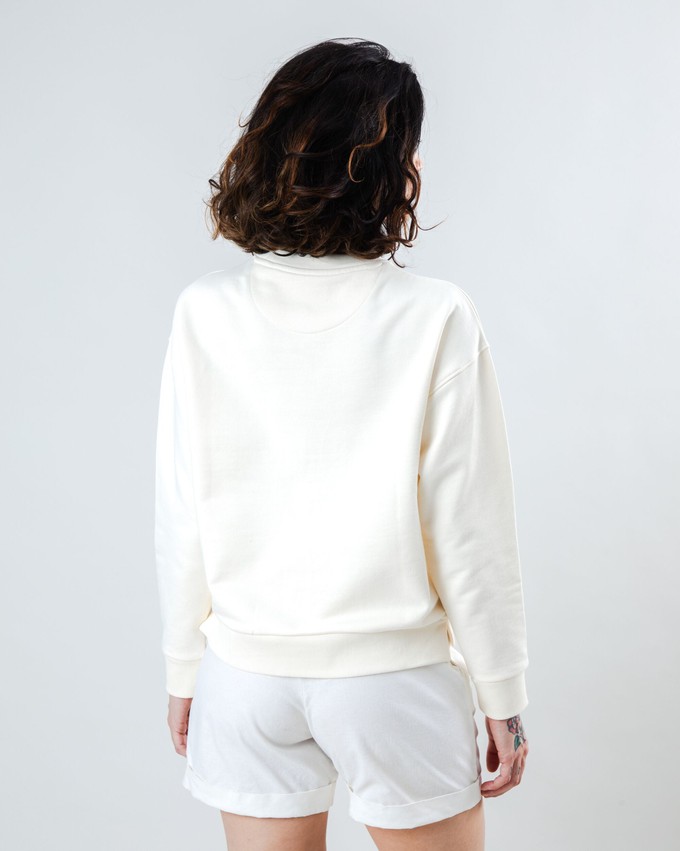 Peanuts Tennis Ace Snoopy Sweatshirt Rounded Hem Ecru from Brava Fabrics