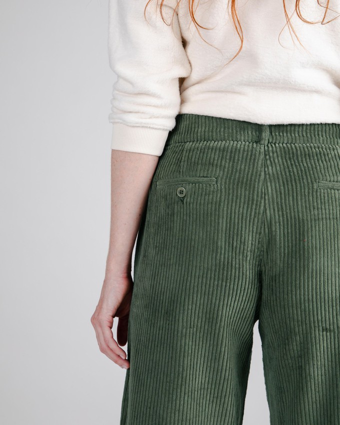 Cordhose mit Bundfalte Stone Green from Brava Fabrics