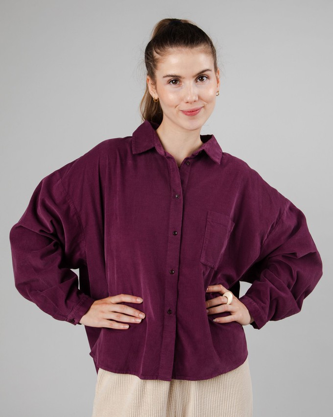 Babycord Boxy Bluse Prune from Brava Fabrics