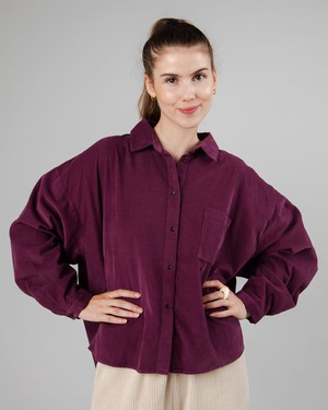 Babycord Boxy Bluse Prune from Brava Fabrics