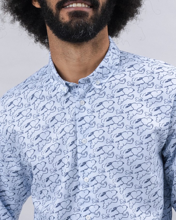 Peanuts Everybody's in a Hurry Hemd Blau from Brava Fabrics