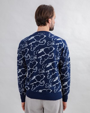 Peanuts Jacquard Pullover Navy from Brava Fabrics