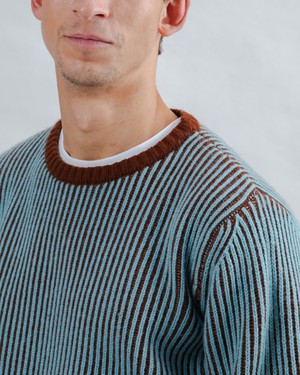 Bicolor Wollpullover Blau from Brava Fabrics