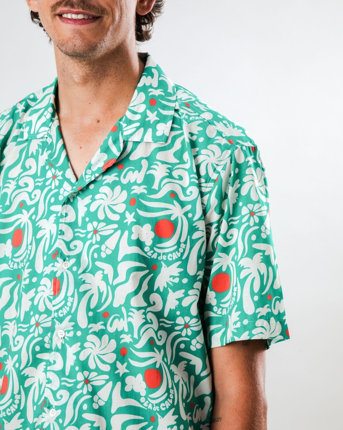 Ola de Calor Aloha Shirt Green from Brava Fabrics