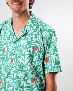 Ola de Calor Aloha Shirt Green from Brava Fabrics