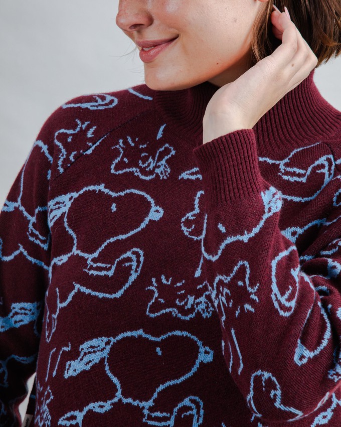 Peanuts Kurzpullover Jacquard Schokolade from Brava Fabrics