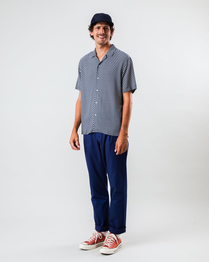 Tramuntana Aloha Shirt Navy from Brava Fabrics