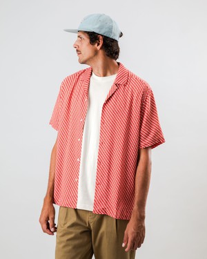 Tramuntana Aloha Shirt Red from Brava Fabrics