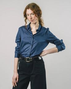 Hidden Stripes Bluse Navy via Brava Fabrics