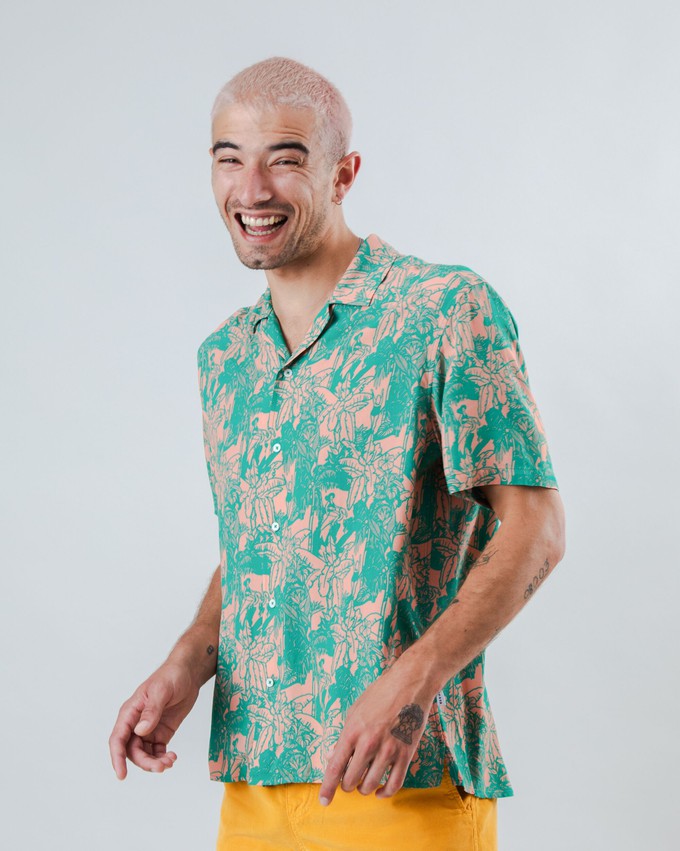 Helios Aloha Shirt Pink from Brava Fabrics