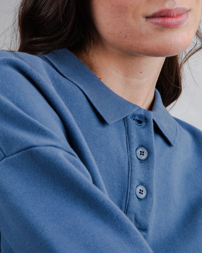 Brava Gum Polo Sweatshirt Indigo from Brava Fabrics