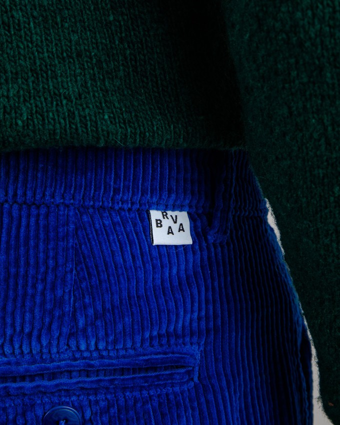 Corduroy Falten-Chinohose Klein Blau from Brava Fabrics