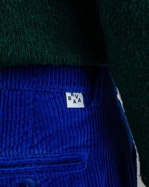 Corduroy Falten-Chinohose Klein Blau from Brava Fabrics