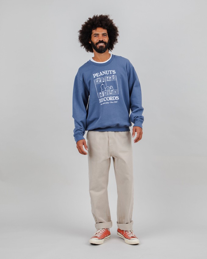 Peanuts Classic Records Sweatshirt Blau from Brava Fabrics