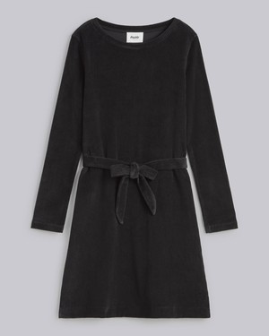 Corduroy Belted Dress Black from Brava Fabrics