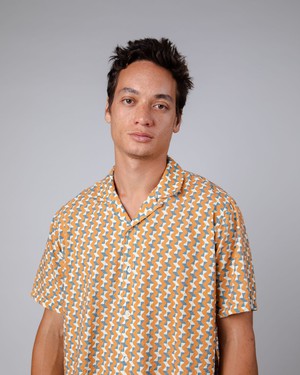 Tiles Aloha Shirt Ockre from Brava Fabrics