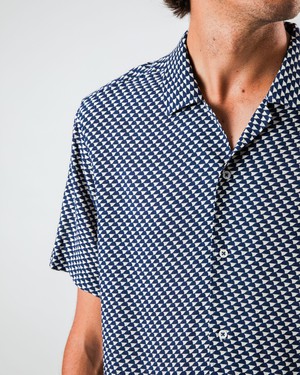 Tramuntana Aloha Shirt Navy from Brava Fabrics