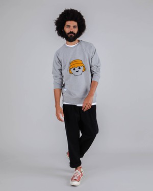 Playmobil Face Baumwoll-Sweatshirt Grau Melange from Brava Fabrics