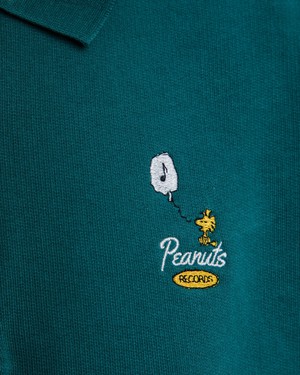 Peanuts Records Polo Sweatshirt Grün from Brava Fabrics