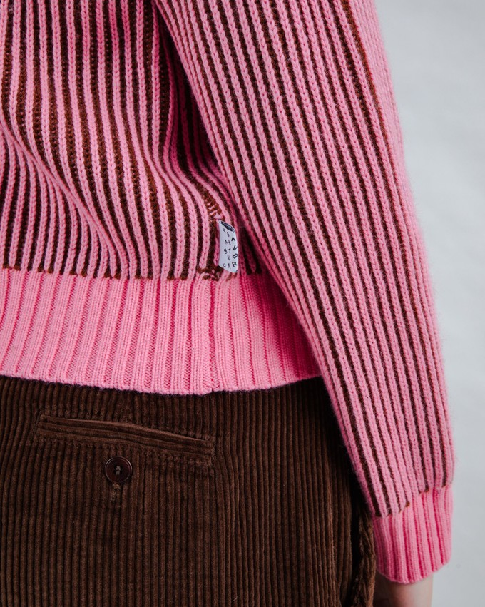 Bicolor Woll Cropped Sweater Pink from Brava Fabrics