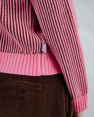 Bicolor Woll Cropped Sweater Pink from Brava Fabrics