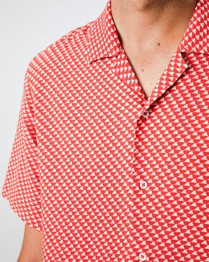 Tramuntana Aloha Shirt Red from Brava Fabrics