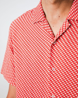 Tramuntana Aloha Shirt Red from Brava Fabrics