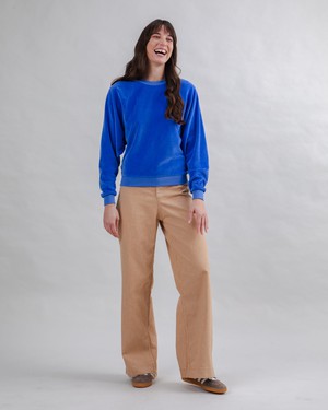 Raglan-Sweatshirt aus Samt in Kleinblau from Brava Fabrics