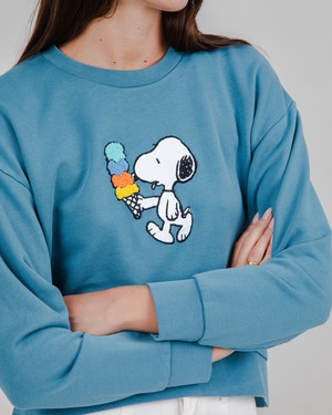 Peanuts Icecream Sweatshirt Blau from Brava Fabrics