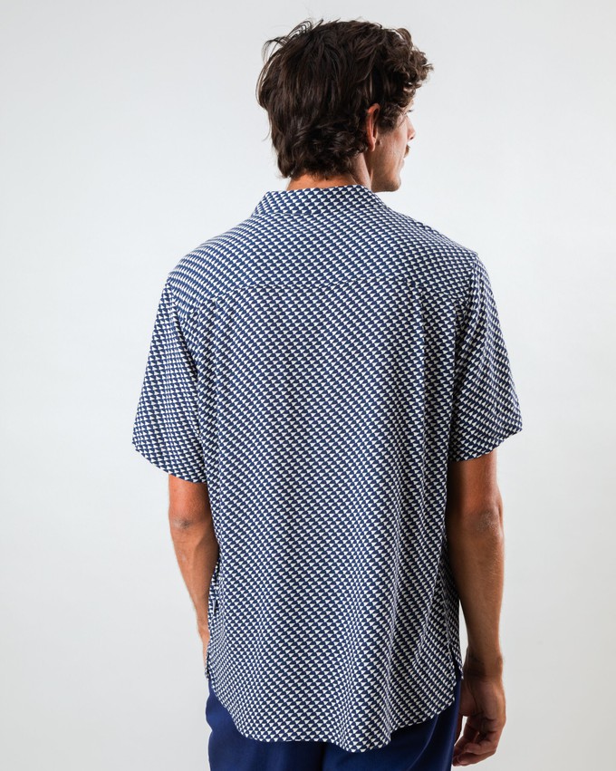 Tramuntana Aloha Shirt Navy from Brava Fabrics