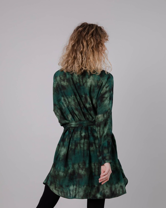 Moss Oversize-Kleid mit Mao Kragen Green from Brava Fabrics